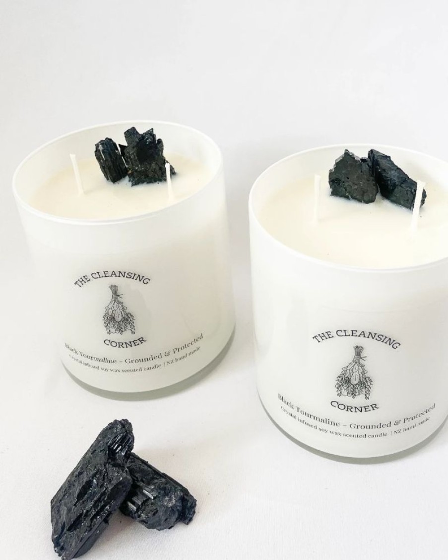 * The Cleansing Corner | Black Tourmaline Candle Lemongrass & Ginger | Candles & Room Fragrance