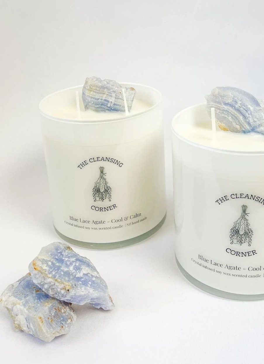 * The Cleansing Corner | Agate Blue Lace Candle Snow Fairy | Candles & Room Fragrance