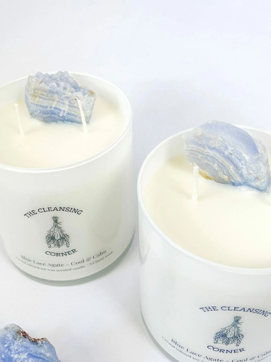 * The Cleansing Corner | Agate Blue Lace Candle Snow Fairy | Candles & Room Fragrance