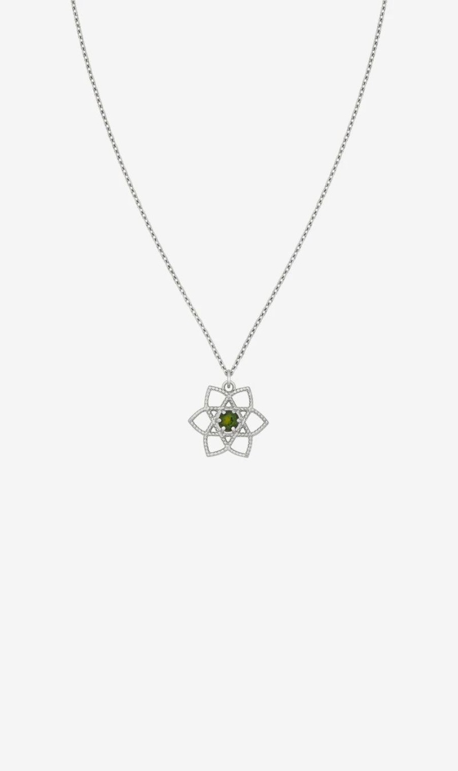 * Zoe & Morgan | Padma Lotus Heart Necklace 925 Sterling / Chrome Diopside | Jewellery