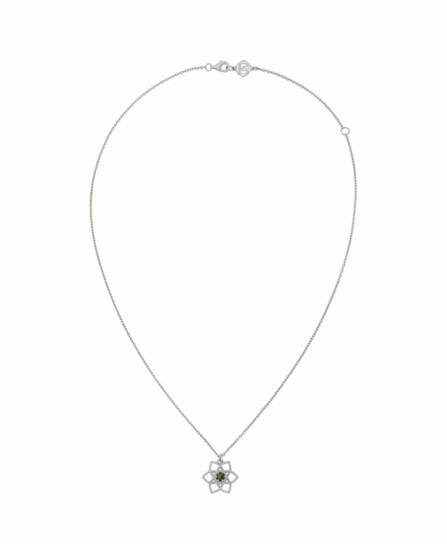 * Zoe & Morgan | Padma Lotus Heart Necklace 925 Sterling / Chrome Diopside | Jewellery