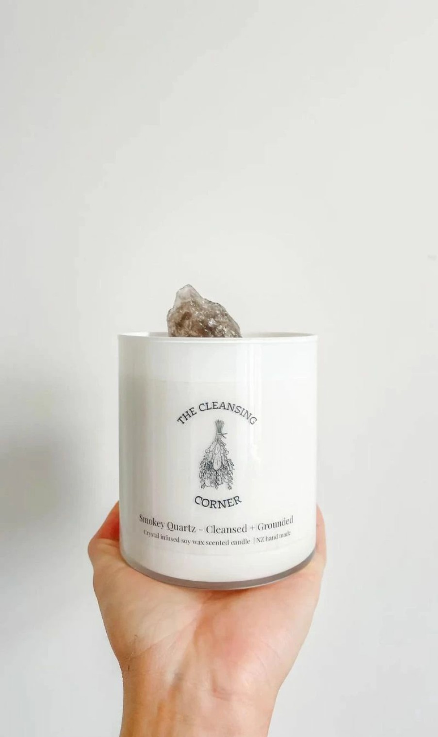 * The Cleansing Corner | Smokey Quartz Crystal Candle Whiskey In A Jar | Candles & Room Fragrance