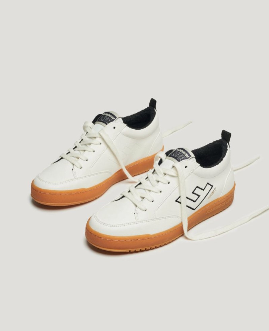 * Flamingos Life | Roland V.7 Sneaker White / Black / Caramel | Sneakers