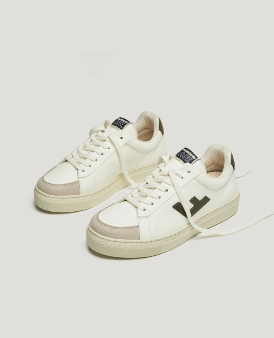 * Flamingos Life | Classic 70S Sneaker Off White / Khaki | Sneakers