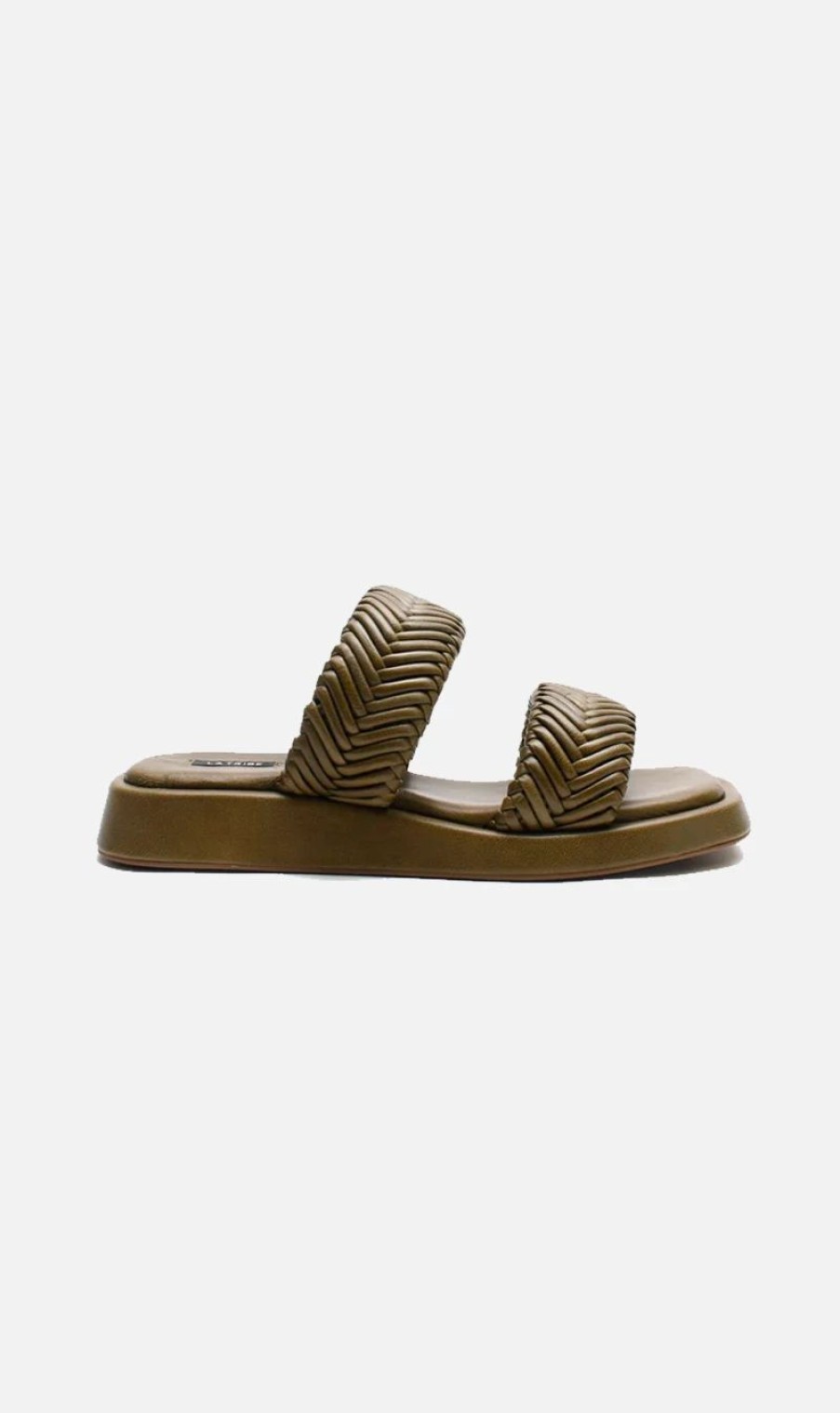 * La Tribe | Double Strap Braided Slide Olive | Sandals