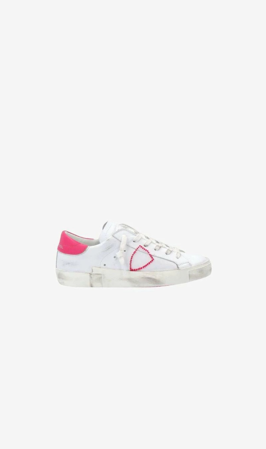 * Philippe Model | Prsx Broderie Pop Blanc Fucsia | Sneakers