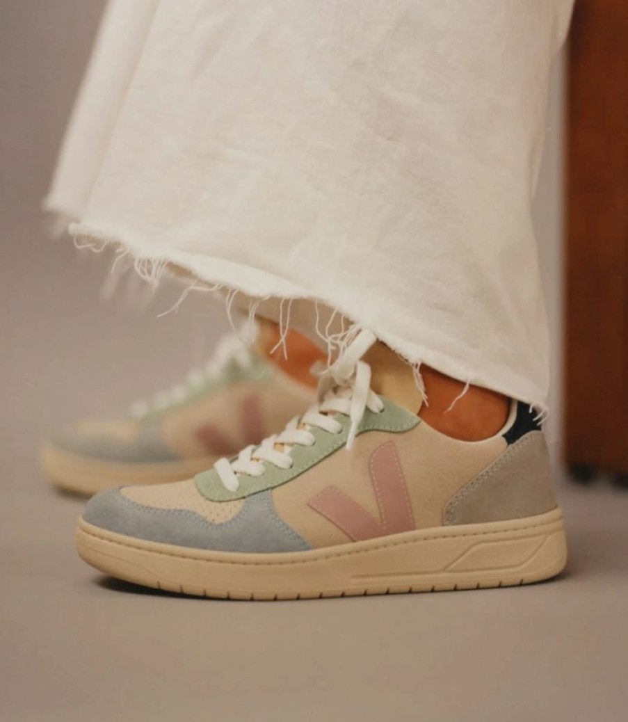 * Veja | V-10 Suede Multico Natural Babe | Sneakers