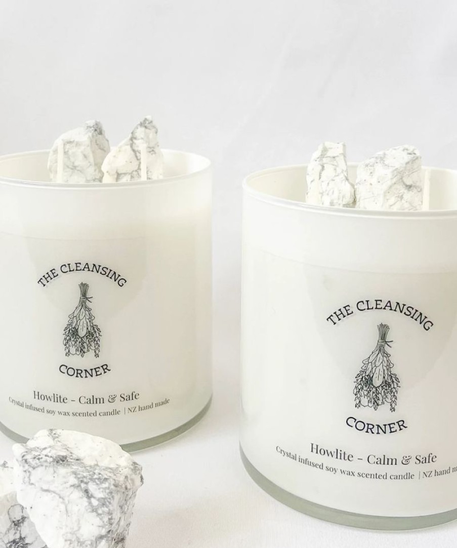 * The Cleansing Corner | Howlite Candle Dragons Blood | Candles & Room Fragrance