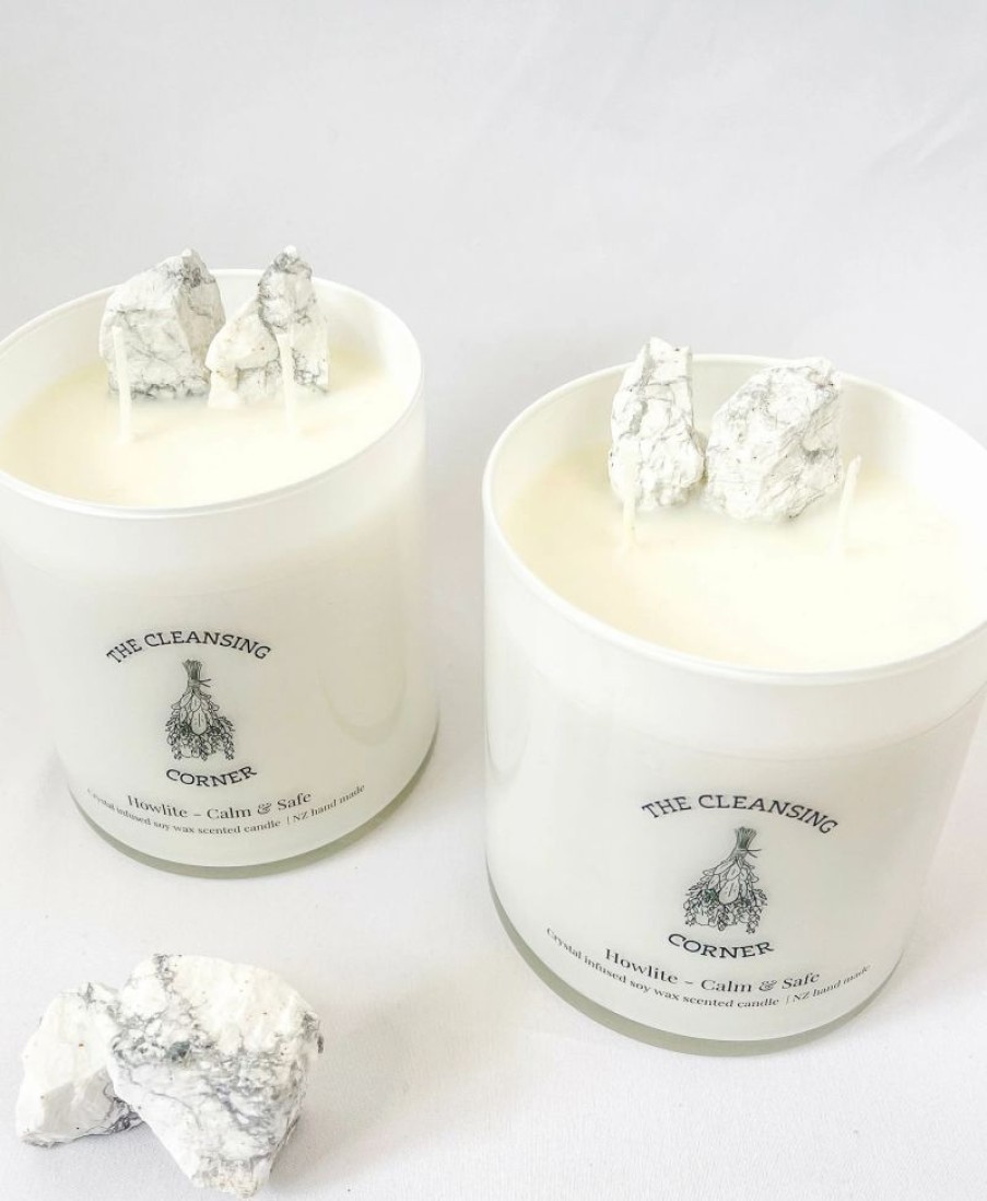 * The Cleansing Corner | Howlite Candle Dragons Blood | Candles & Room Fragrance