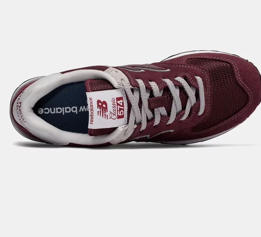 * New Balance | 574 Burgundy With White | Sneakers