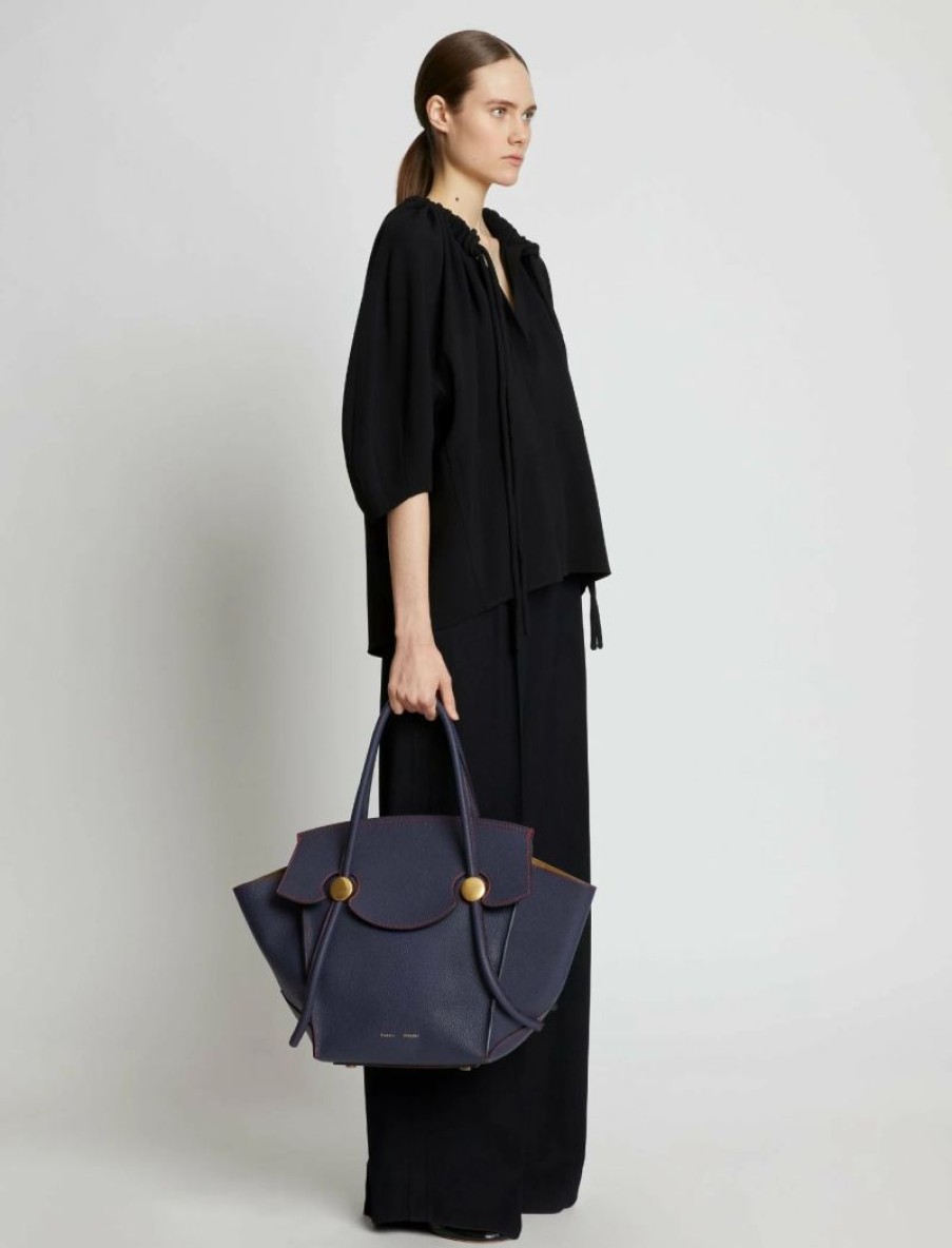 * Proenza Schouler | Grainy Leather Pipe Bag Navy / Red | Bags & Wallets