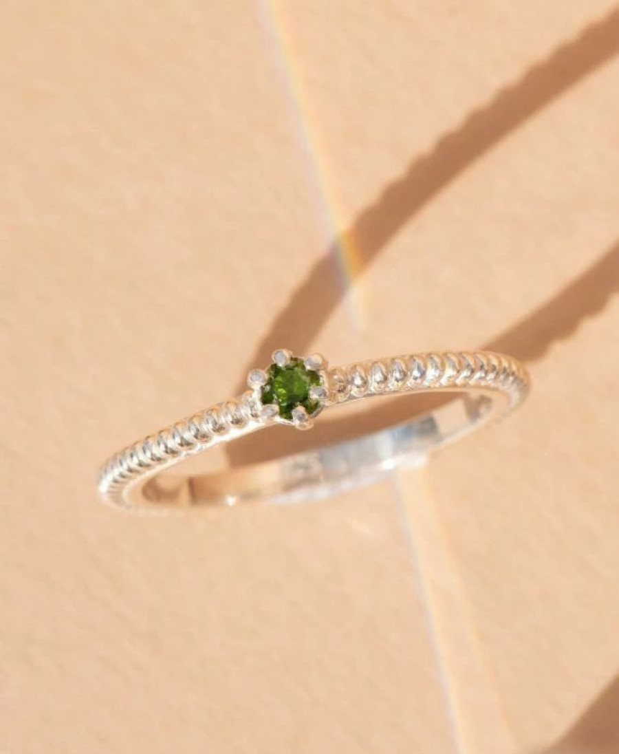 * Zoe & Morgan | Anchored Stacker Ring 925 Sterling / Chrome Diopside | Jewellery