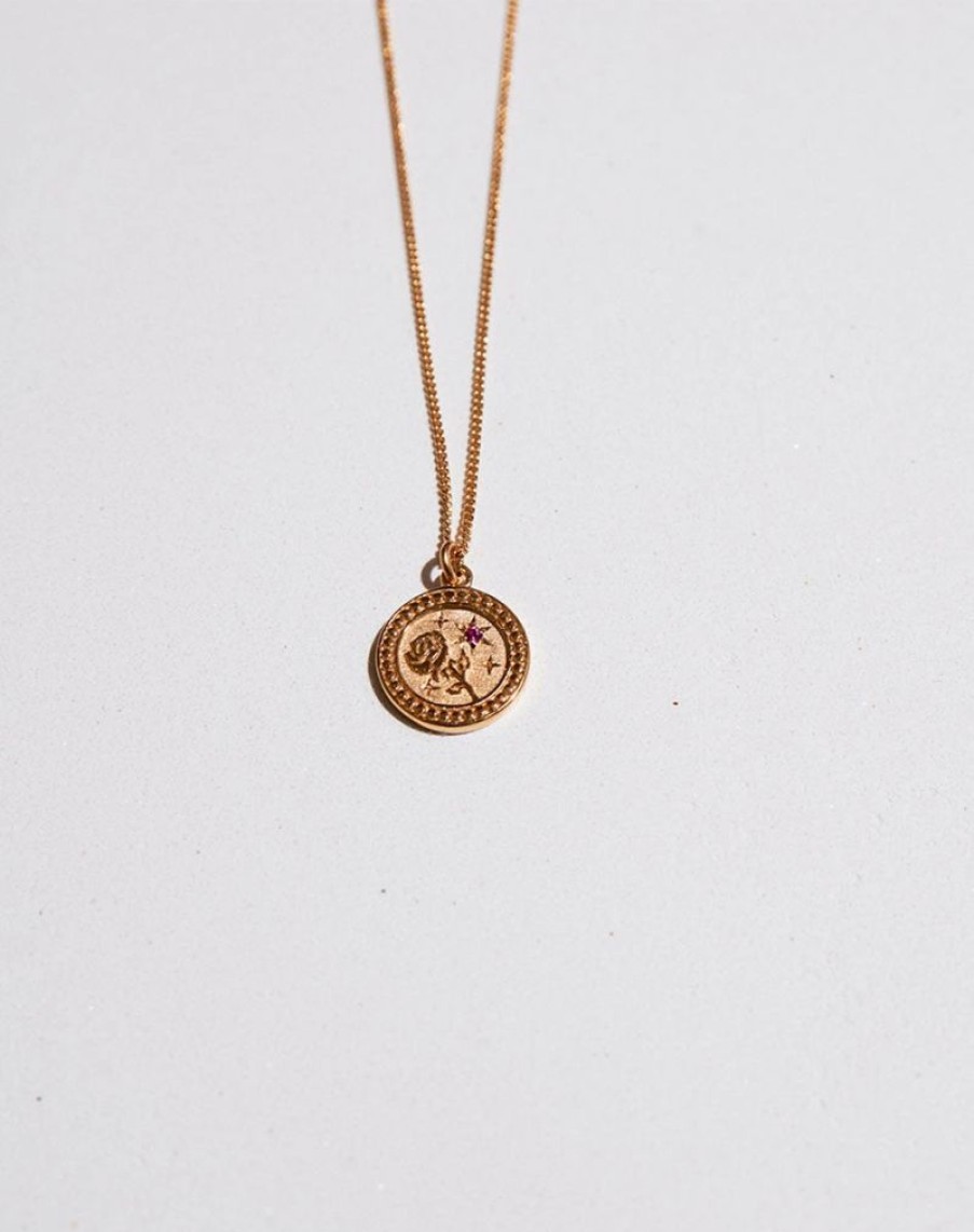 * Meadowlark | Amulet Love Necklace 23K Plated Pink Sapphire | Jewellery