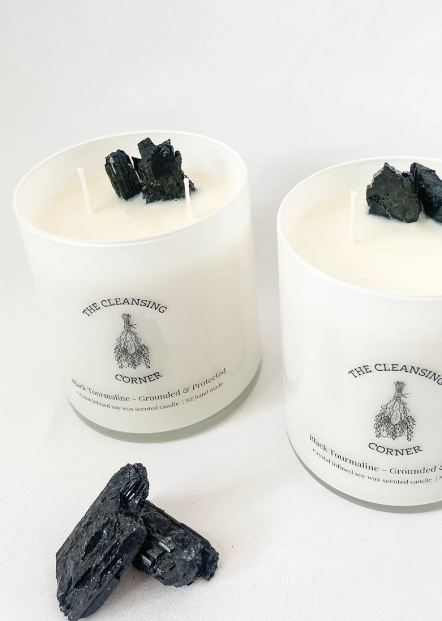 * The Cleansing Corner | Black Tourmaline Candle Creamy Coconut | Candles & Room Fragrance