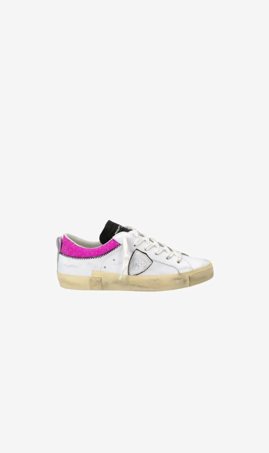 * Philippe Model | Prsx Collier Glitter Blanc Violet | Sneakers