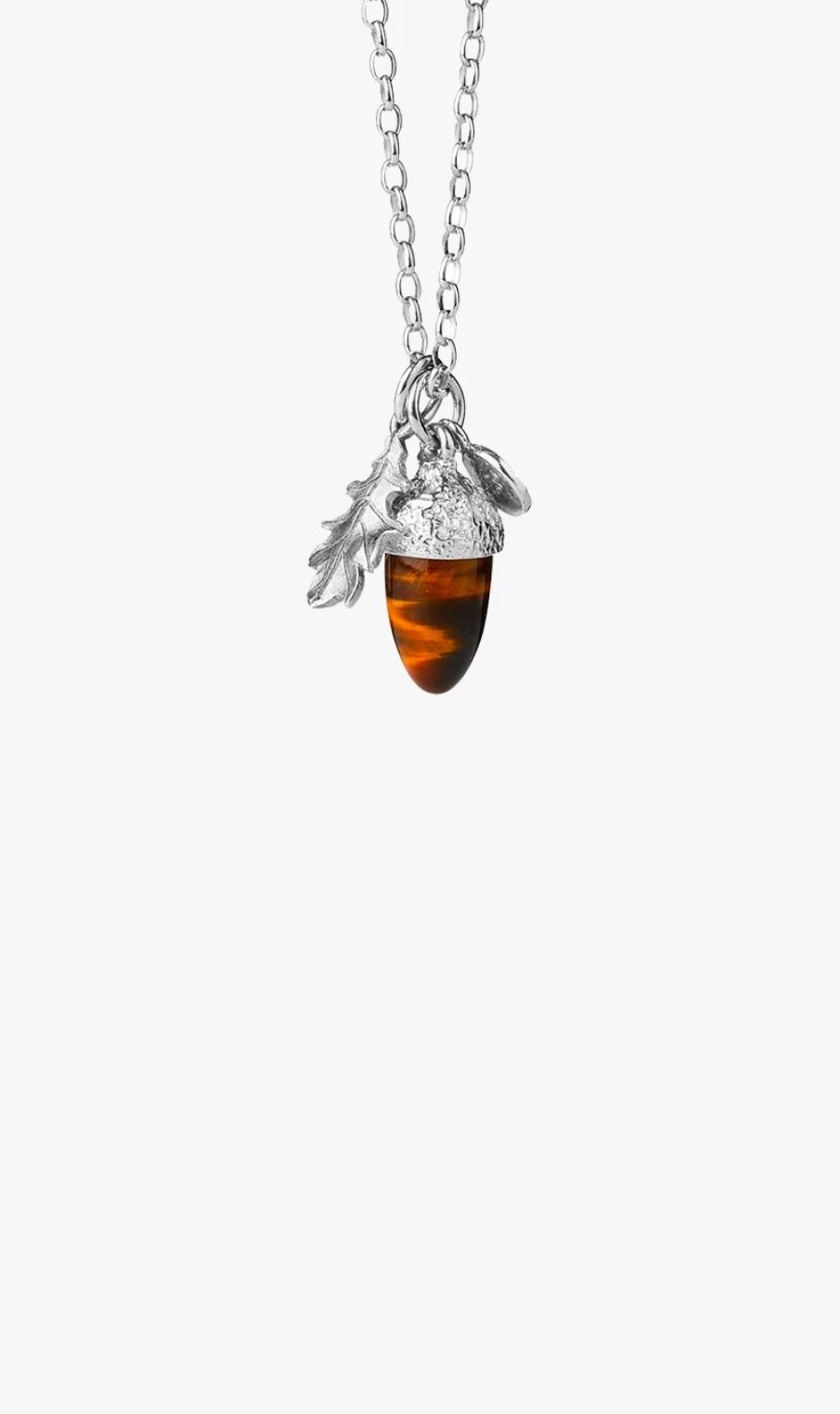 * Karen Walker Jewellery | Acorn & Leaf Pendant Tiger'S Eye | Jewellery