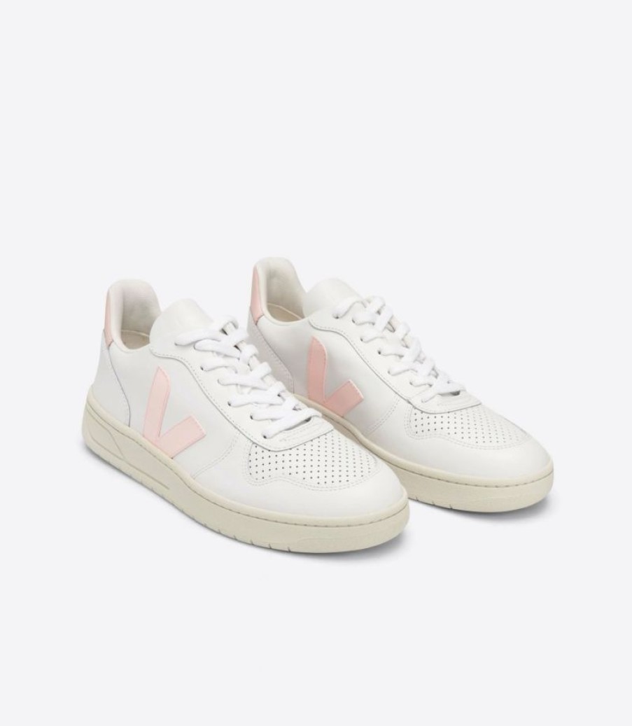 * Veja | V-10 Leather Sneakers White / Petal | Sneakers